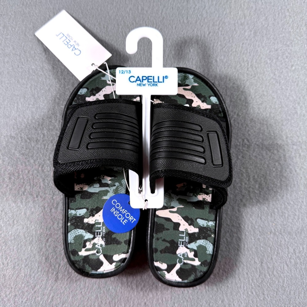 Capelli New York Kids Camo Slide Sandals Size 12/13 NWT‎ Comfort Insole Casual